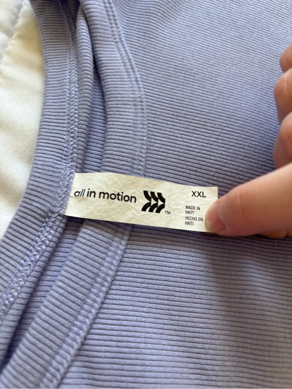 all in motion Lavender Ribbed Long Sleeve Tee